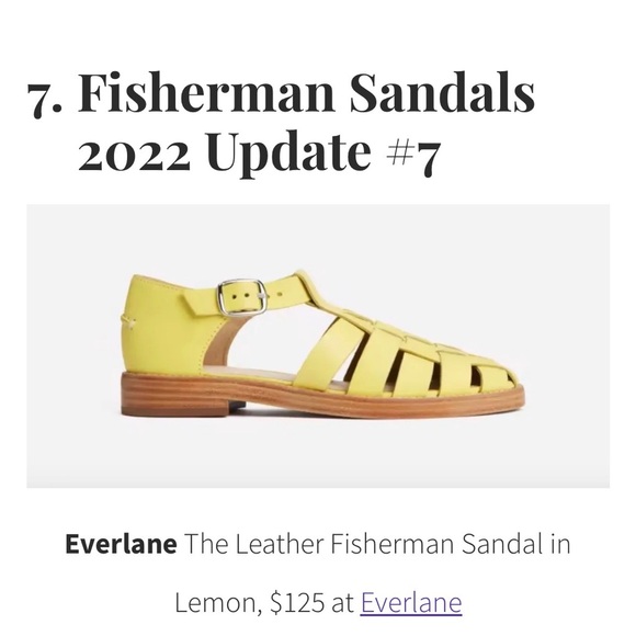 Everlane Yellow Leather Day Fisherman Sandals Size 7 - Picture 11 of 16